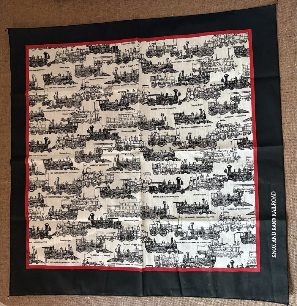 Knox & Kane Railway Museum Souvenir Bandana Kercheif Trains Loco USA RN 20767